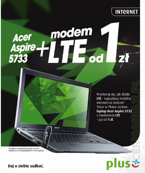 Acer Aspire 5733   он стал героем последней рекламной кампании одного из польских операторов - сети Plus