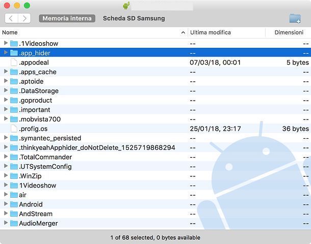 Передача файлов Android (macOS)